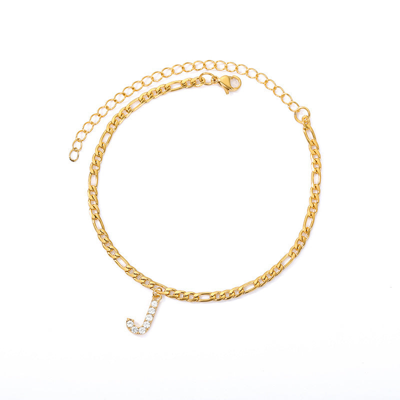 Diamond letter Anklet