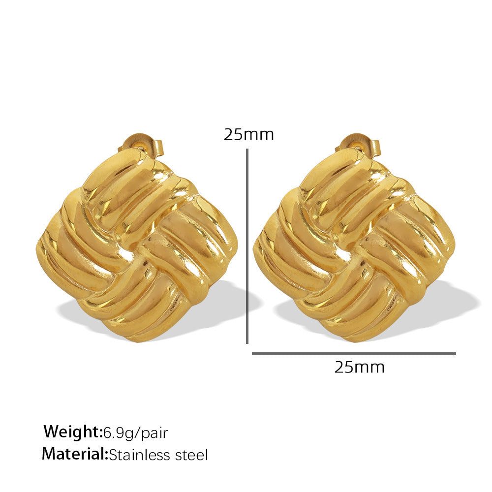 Waffle Necklace & Earrings