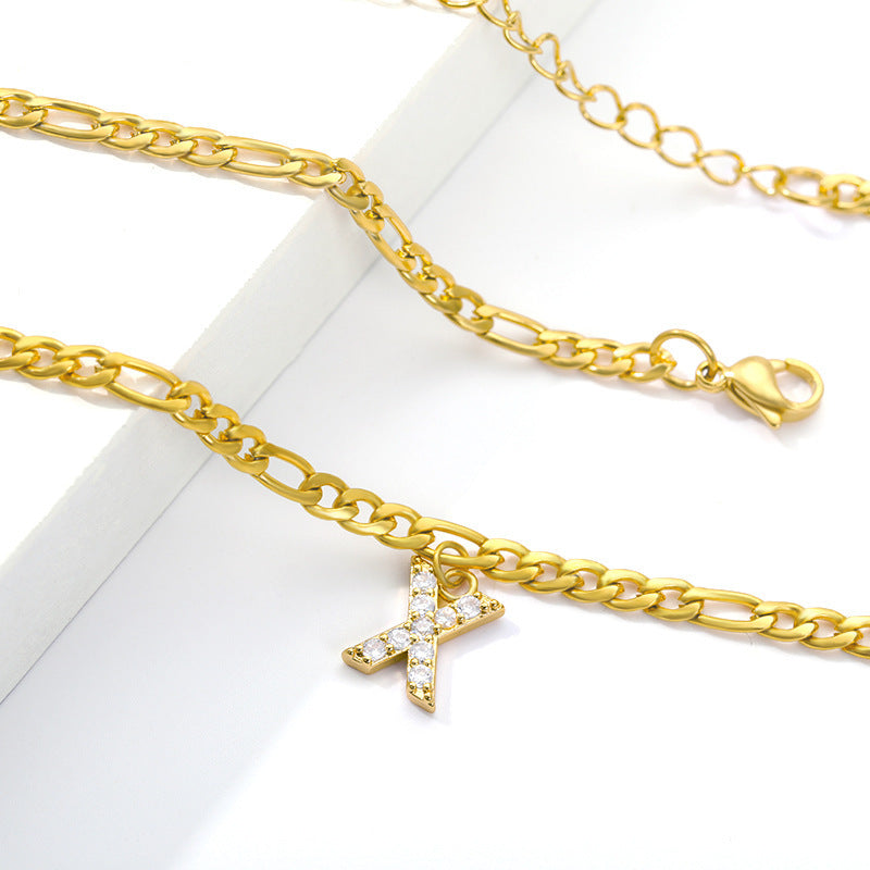 Diamond letter Anklet