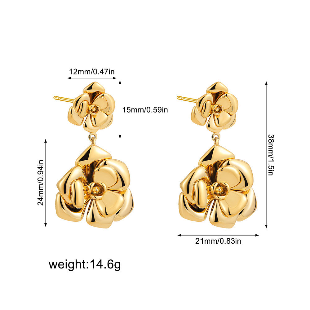 Rose Earrings & Ring