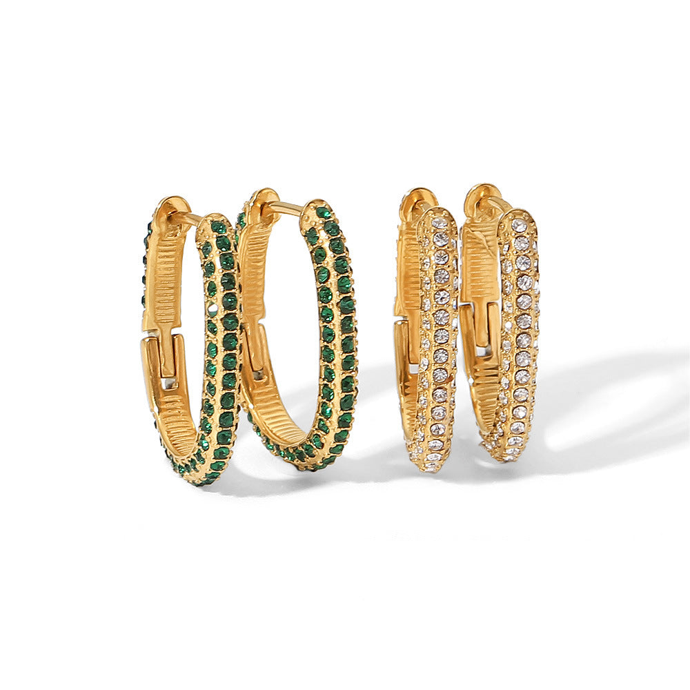 Diamond hoops earrings