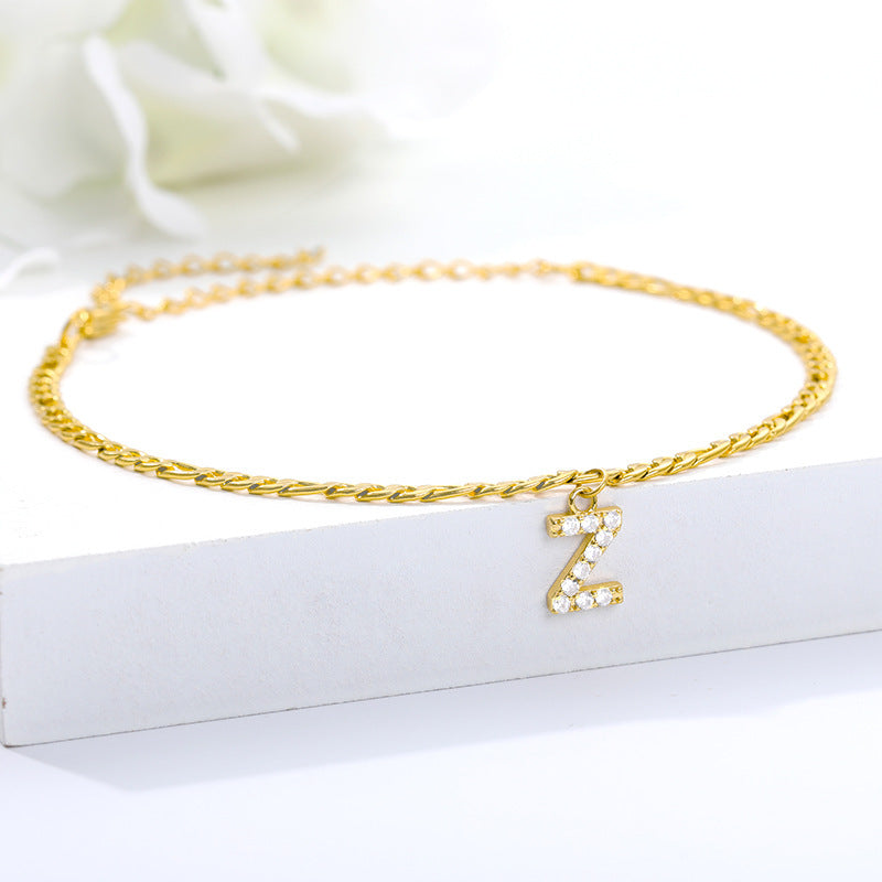 Diamond letter Anklet