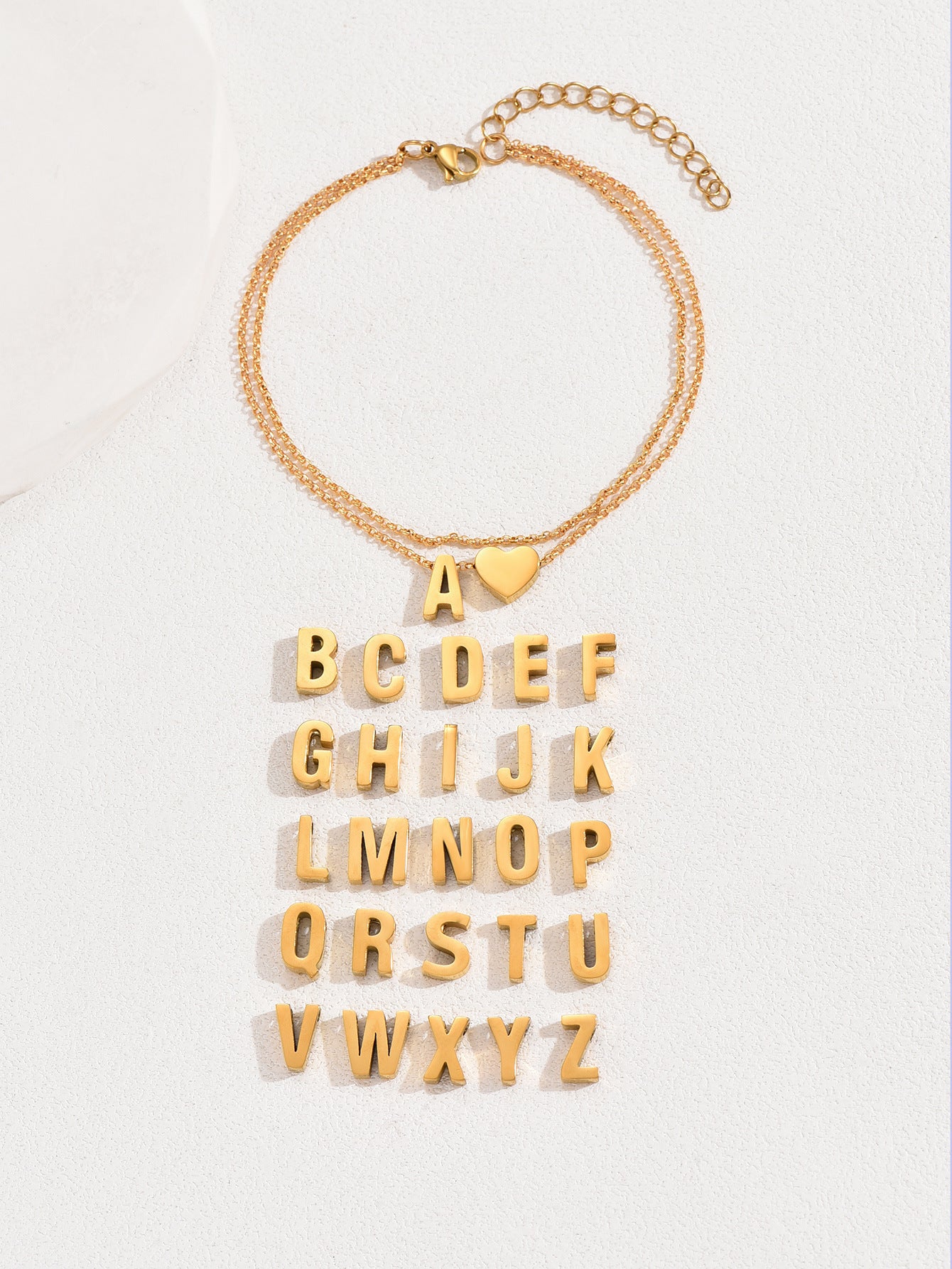 Silver & Gold Letter Anklet