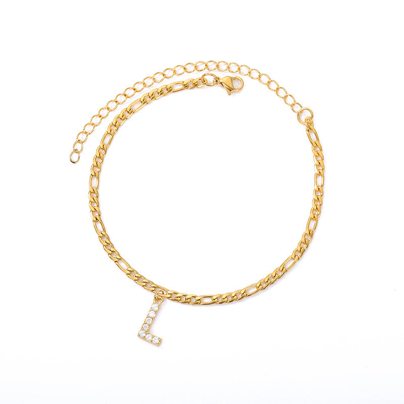 Diamond letter Anklet