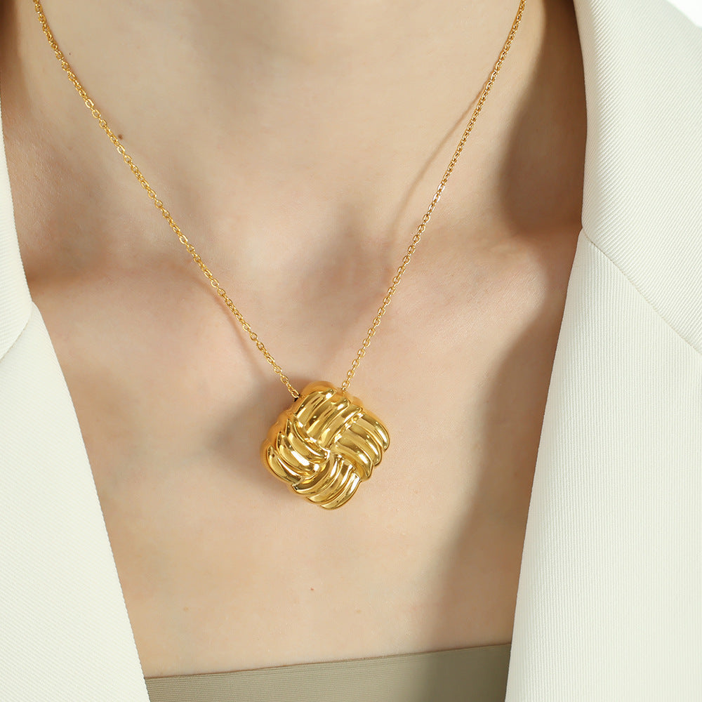 Waffle Necklace & Earrings