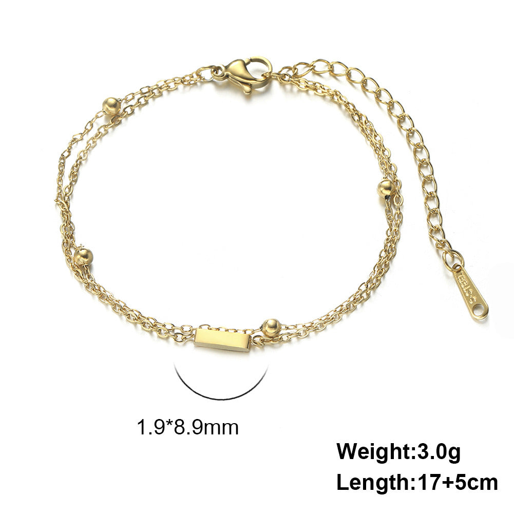 Letter Double Chain Bracelet