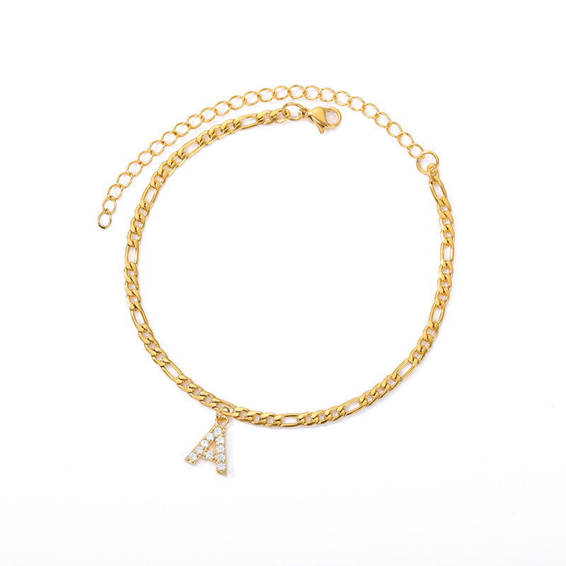 Diamond letter Anklet