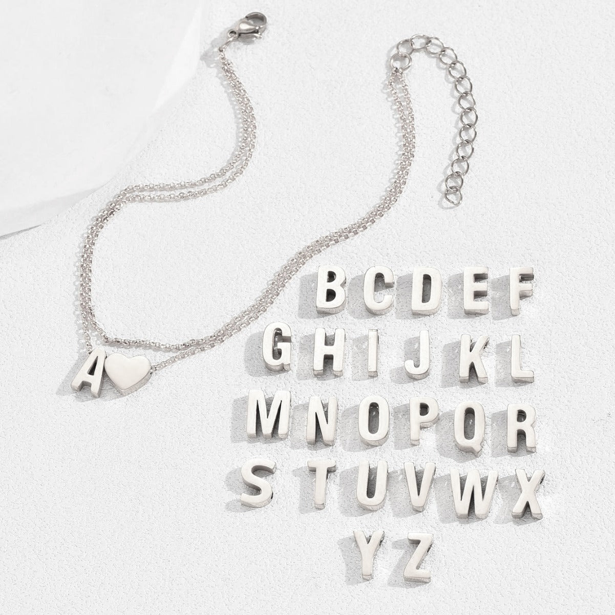 Silver & Gold Letter Anklet