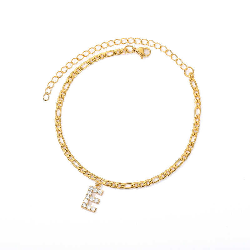 Diamond letter Anklet