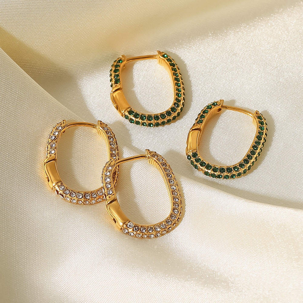 Diamond hoops earrings
