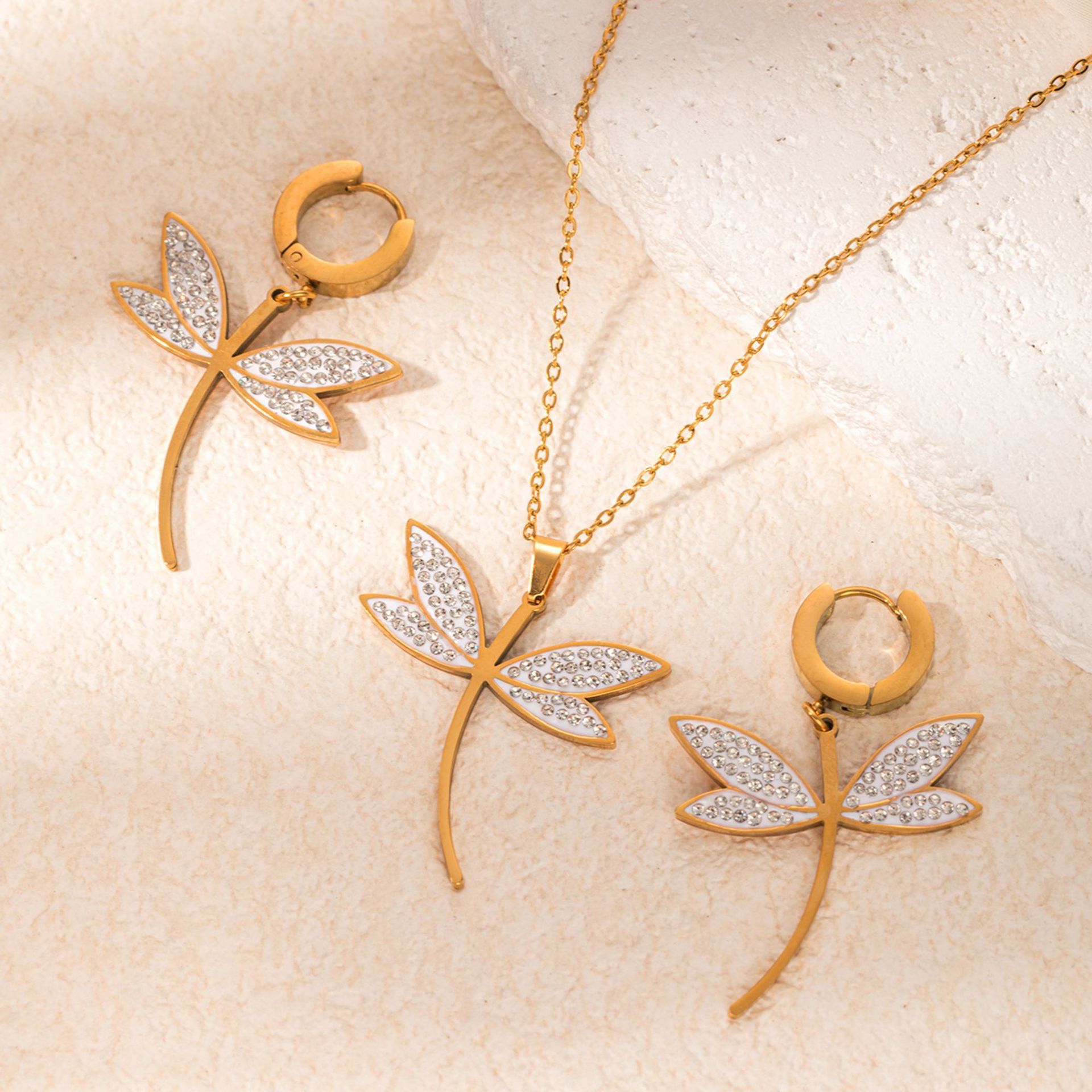 Dragonfly Necklace & Earrings