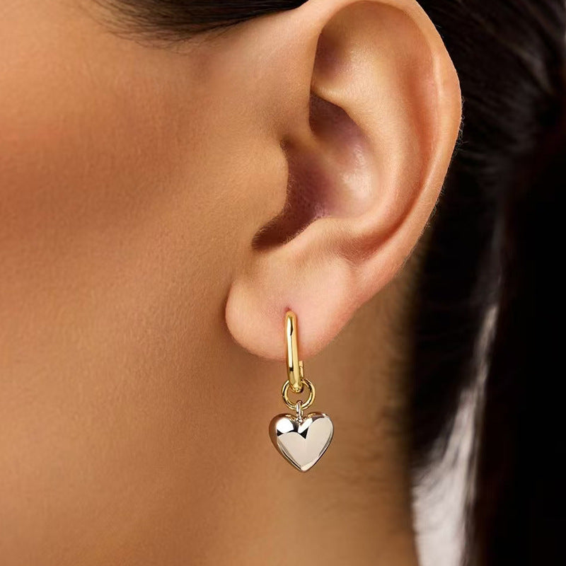 Silver & Gold Heart Earrings