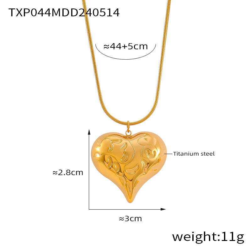 Simple Heart Necklace & Earrings