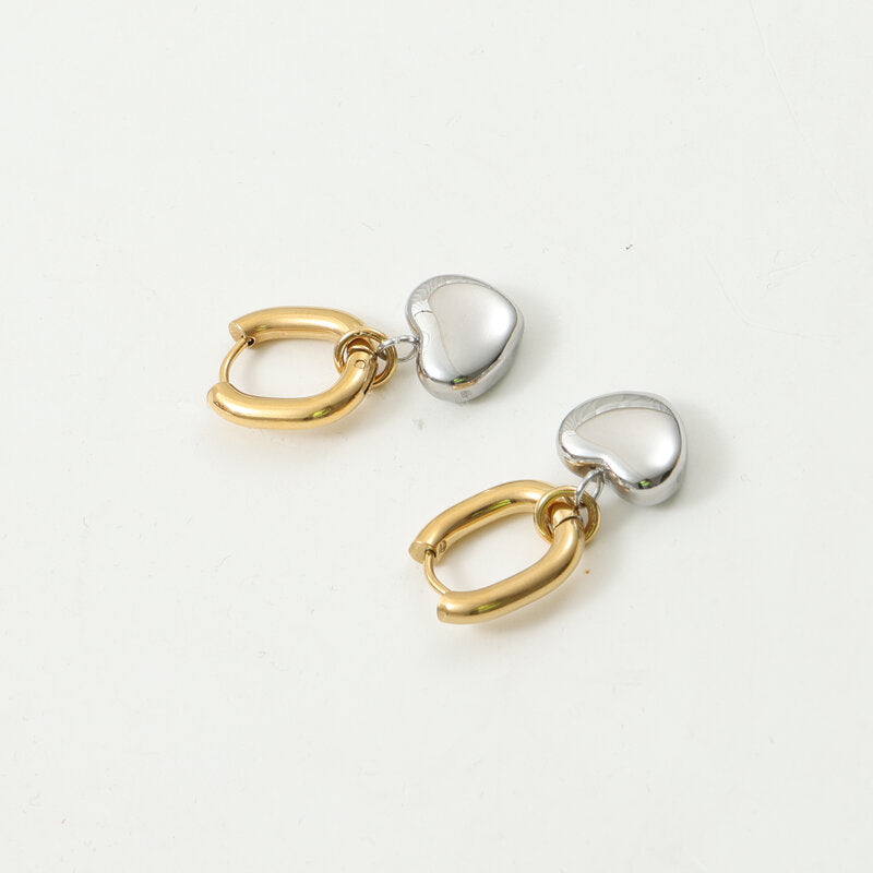 Silver & Gold Heart Earrings
