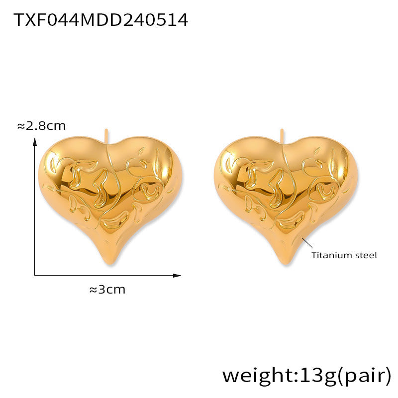 Simple Heart Necklace & Earrings