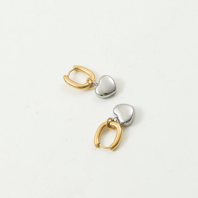 Silver & Gold Heart Earrings