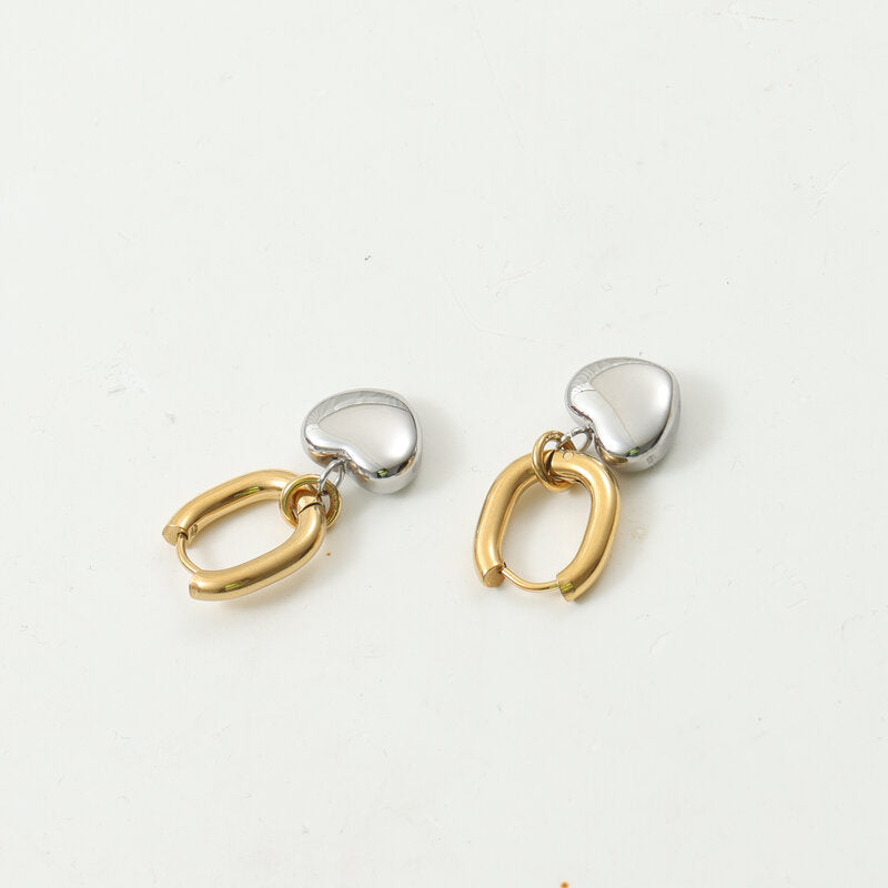 Silver & Gold Heart Earrings