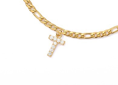Diamond letter Anklet