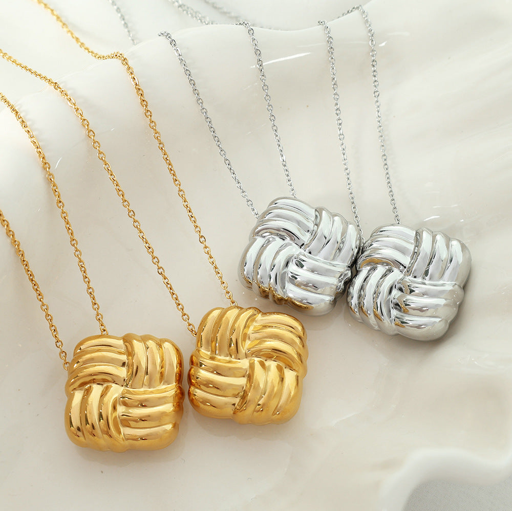 Waffle Necklace & Earrings