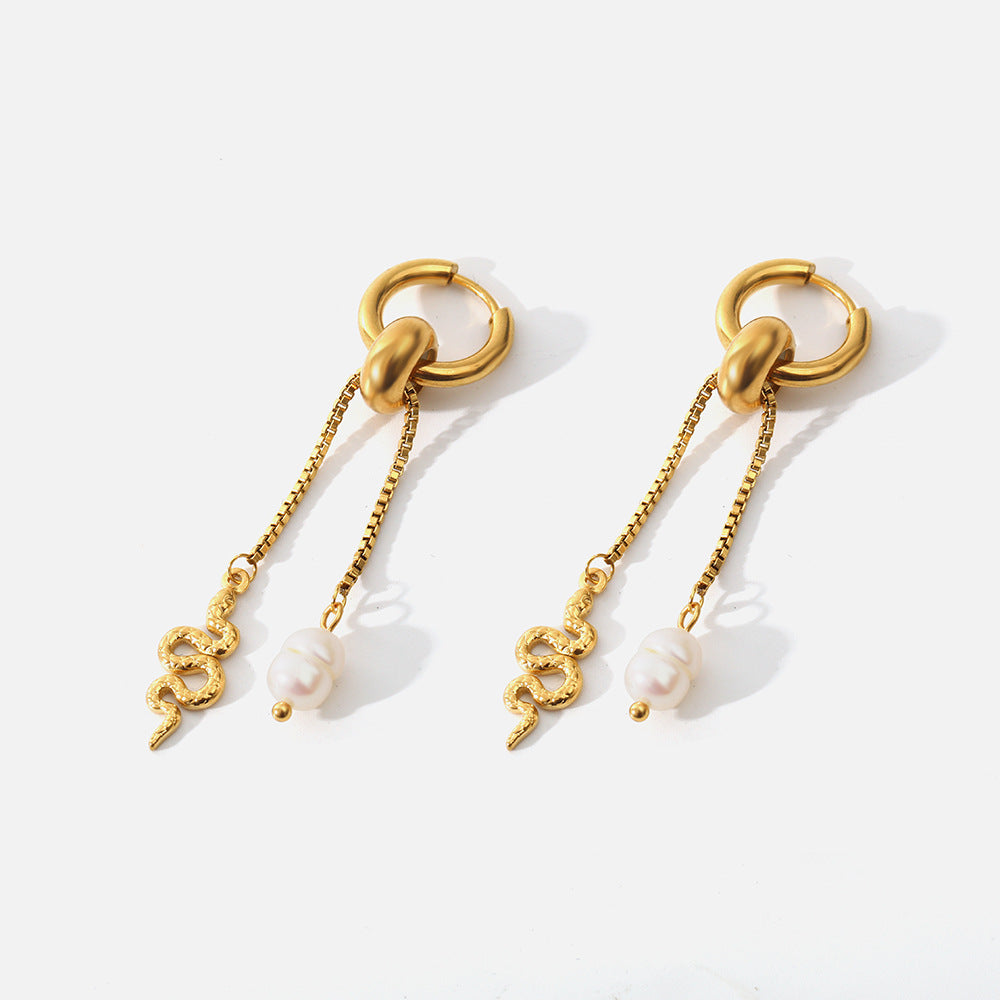Snake Pearl Earrings