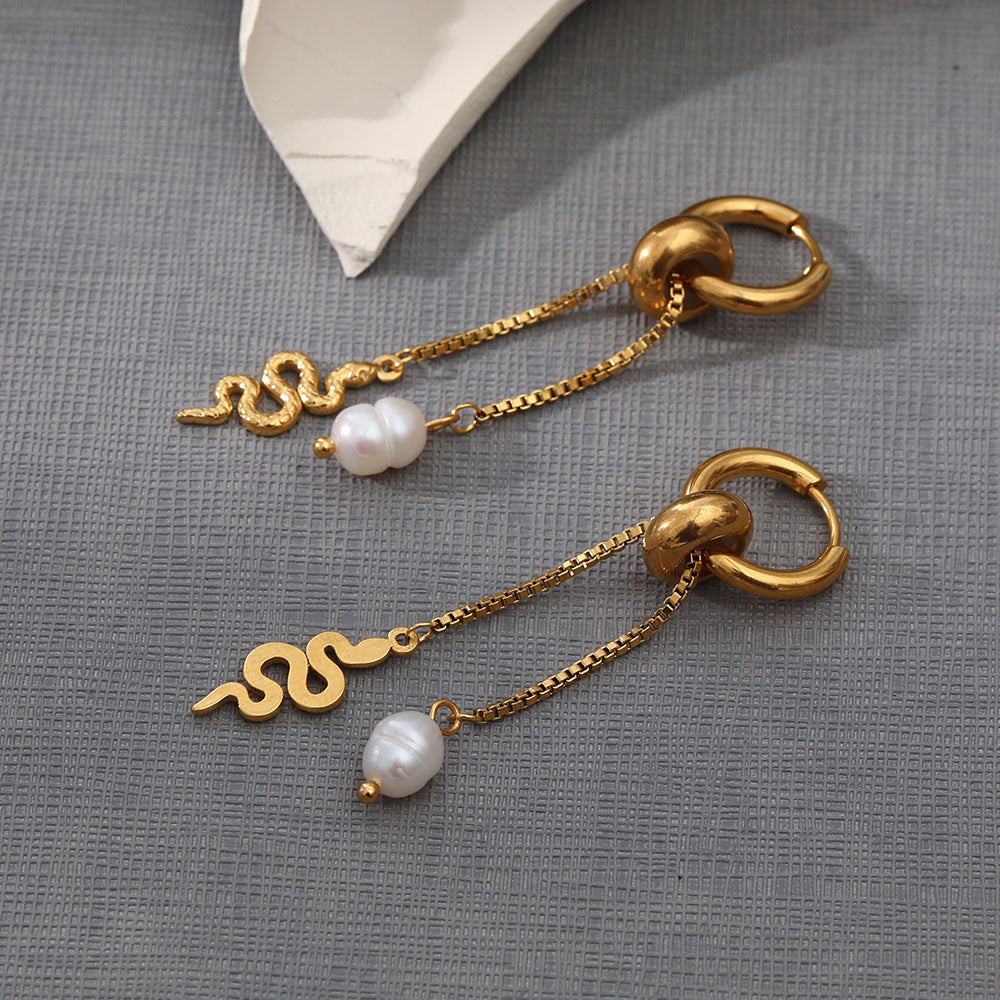 Snake Pearl Earrings