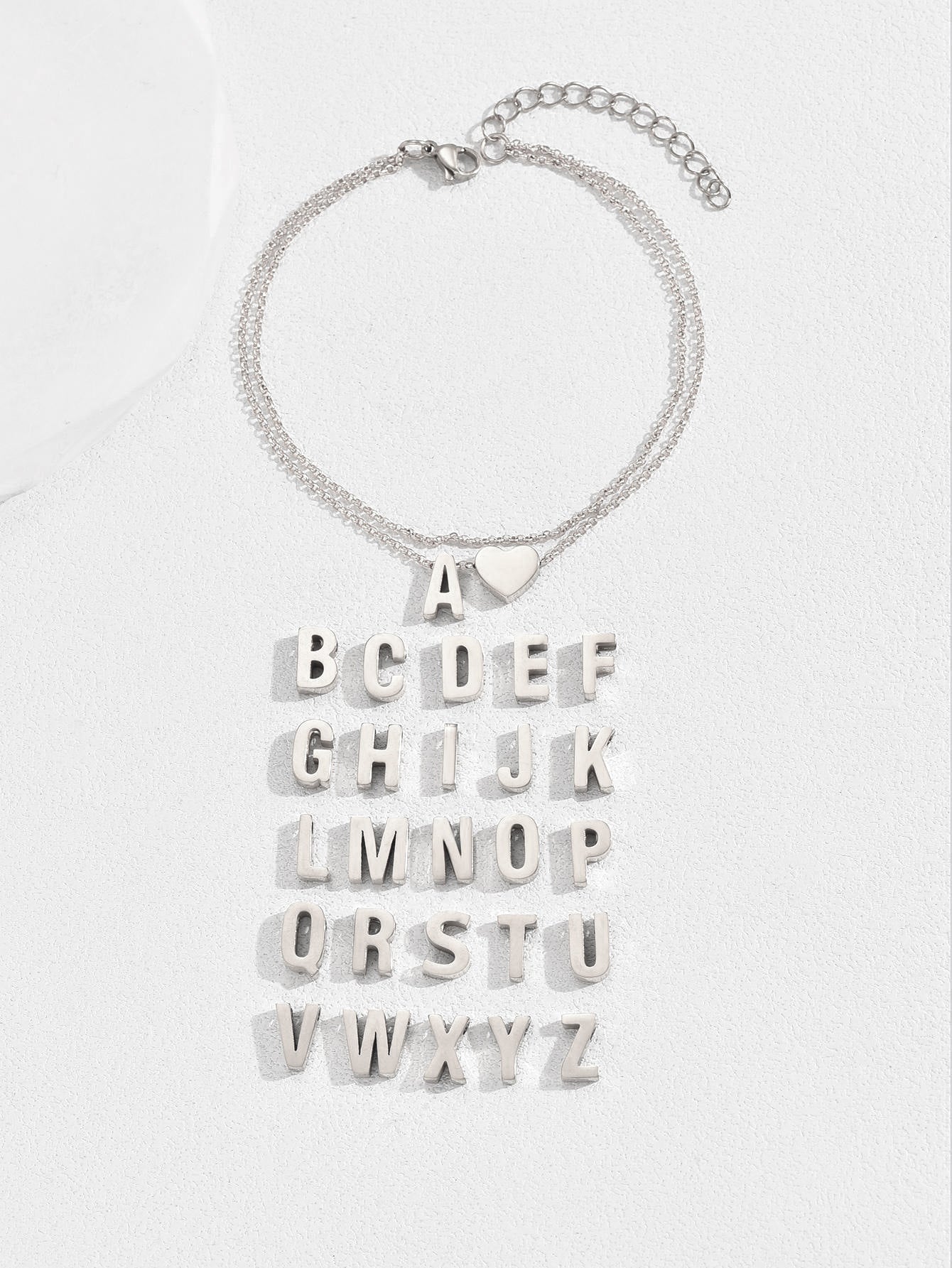 Silver & Gold Letter Anklet