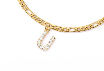 Diamond letter Anklet