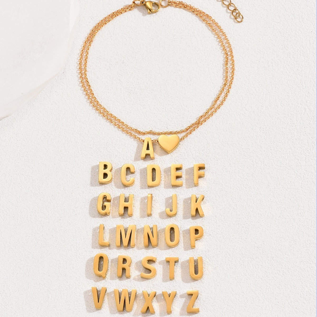 Silver & Gold Letter Anklet