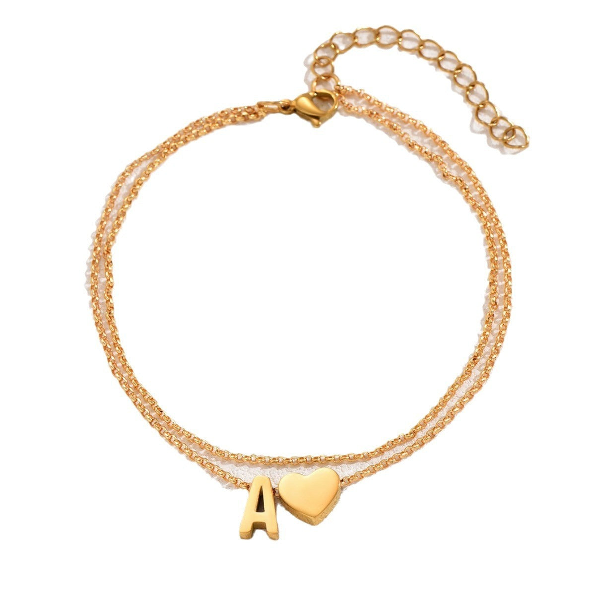 Silver & Gold Letter Anklet