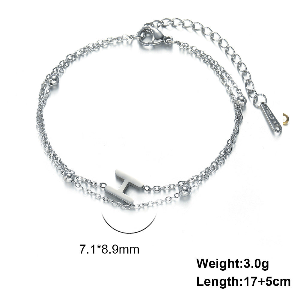 Letter Double Chain Bracelet