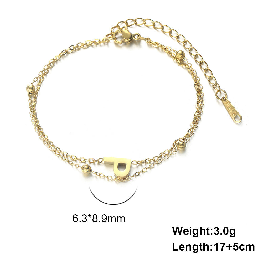 Letter Double Chain Bracelet