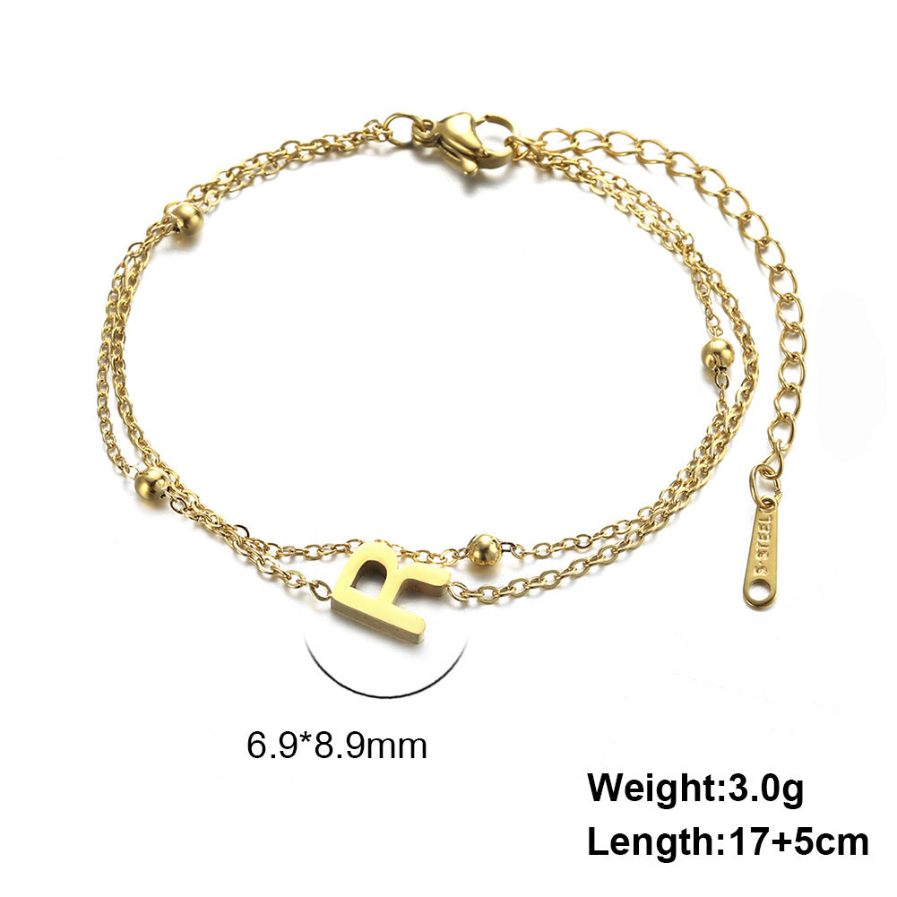 Letter Double Chain Bracelet