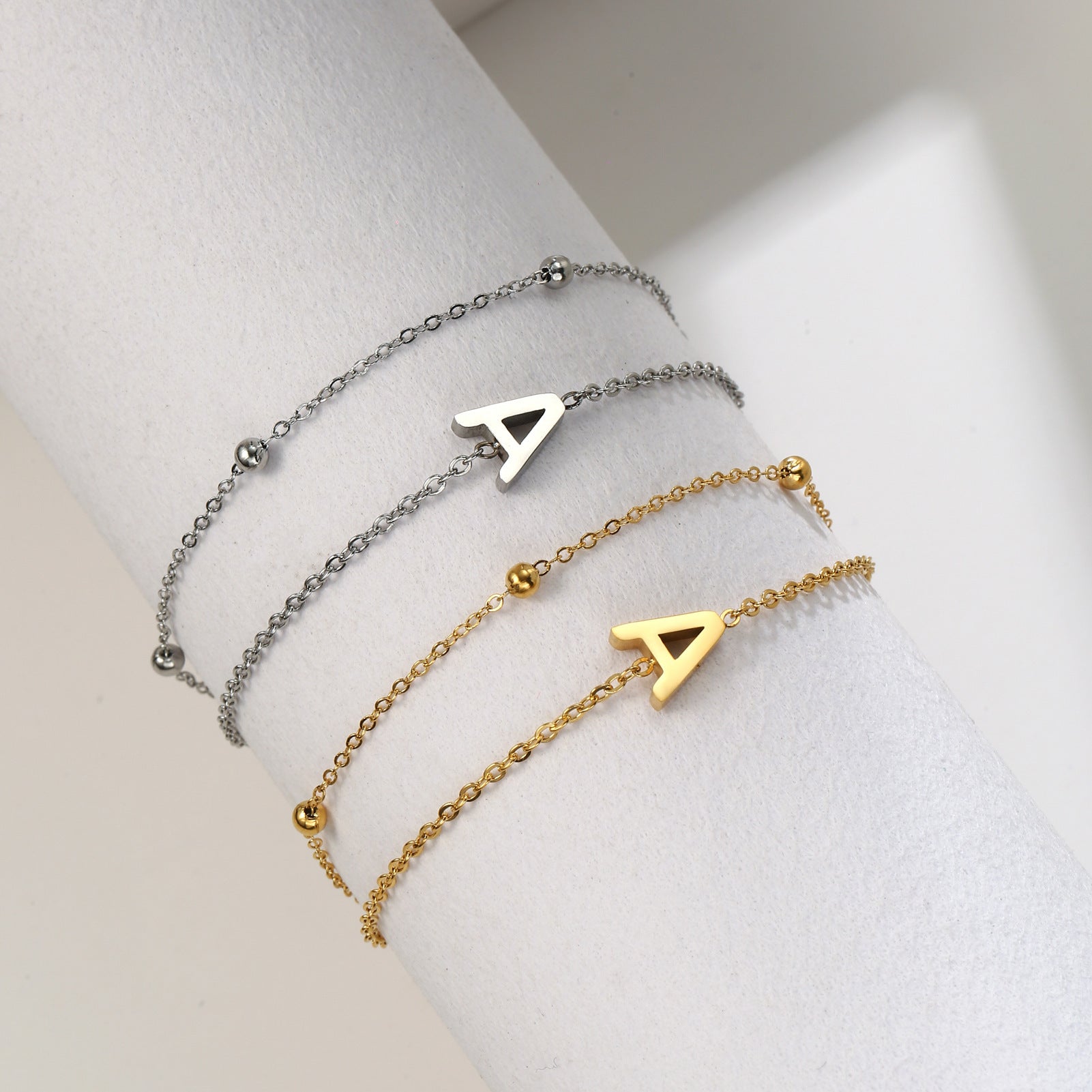 Letter Double Chain Bracelet