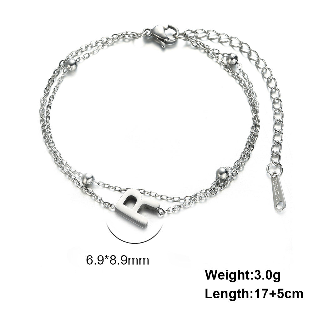 Letter Double Chain Bracelet