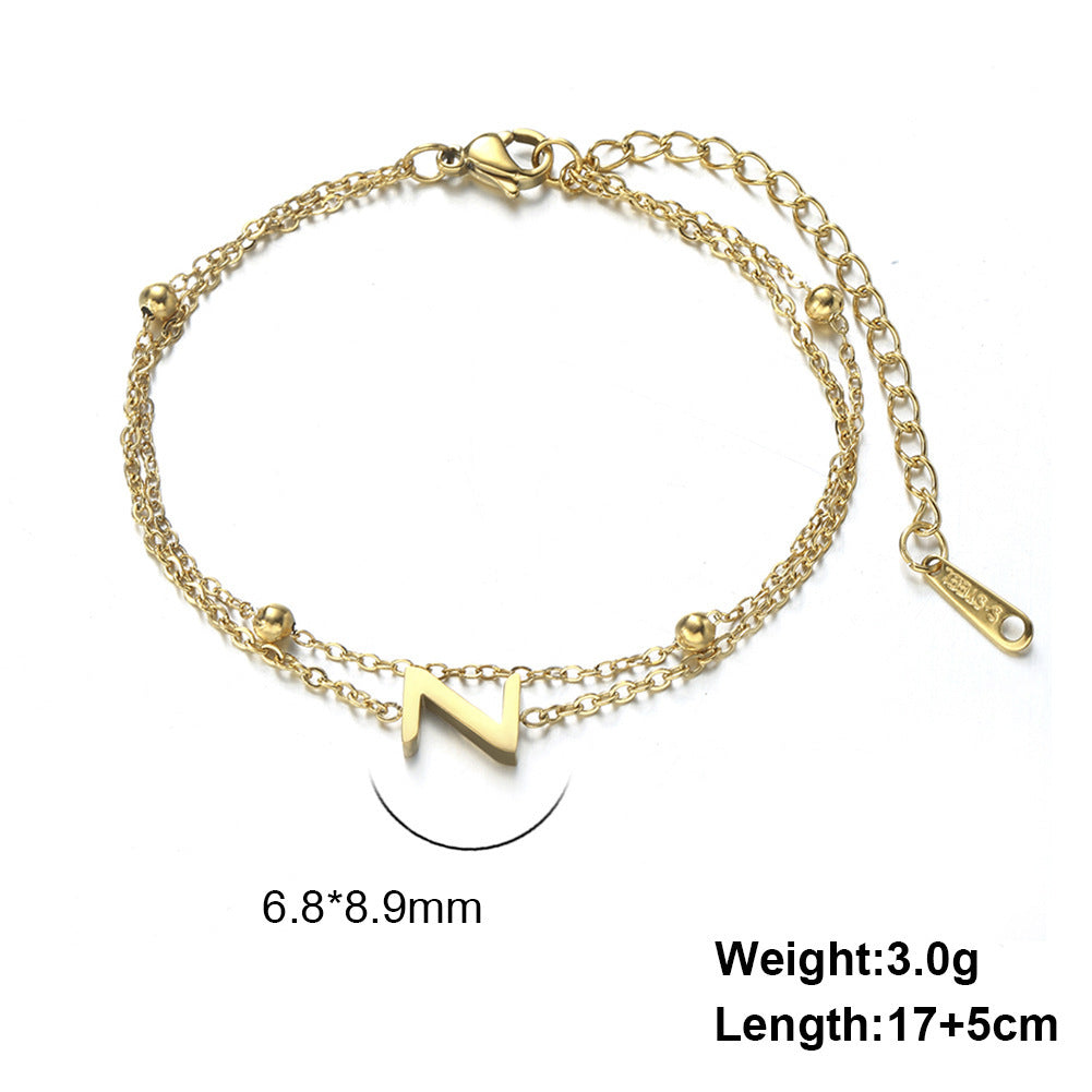 Letter Double Chain Bracelet