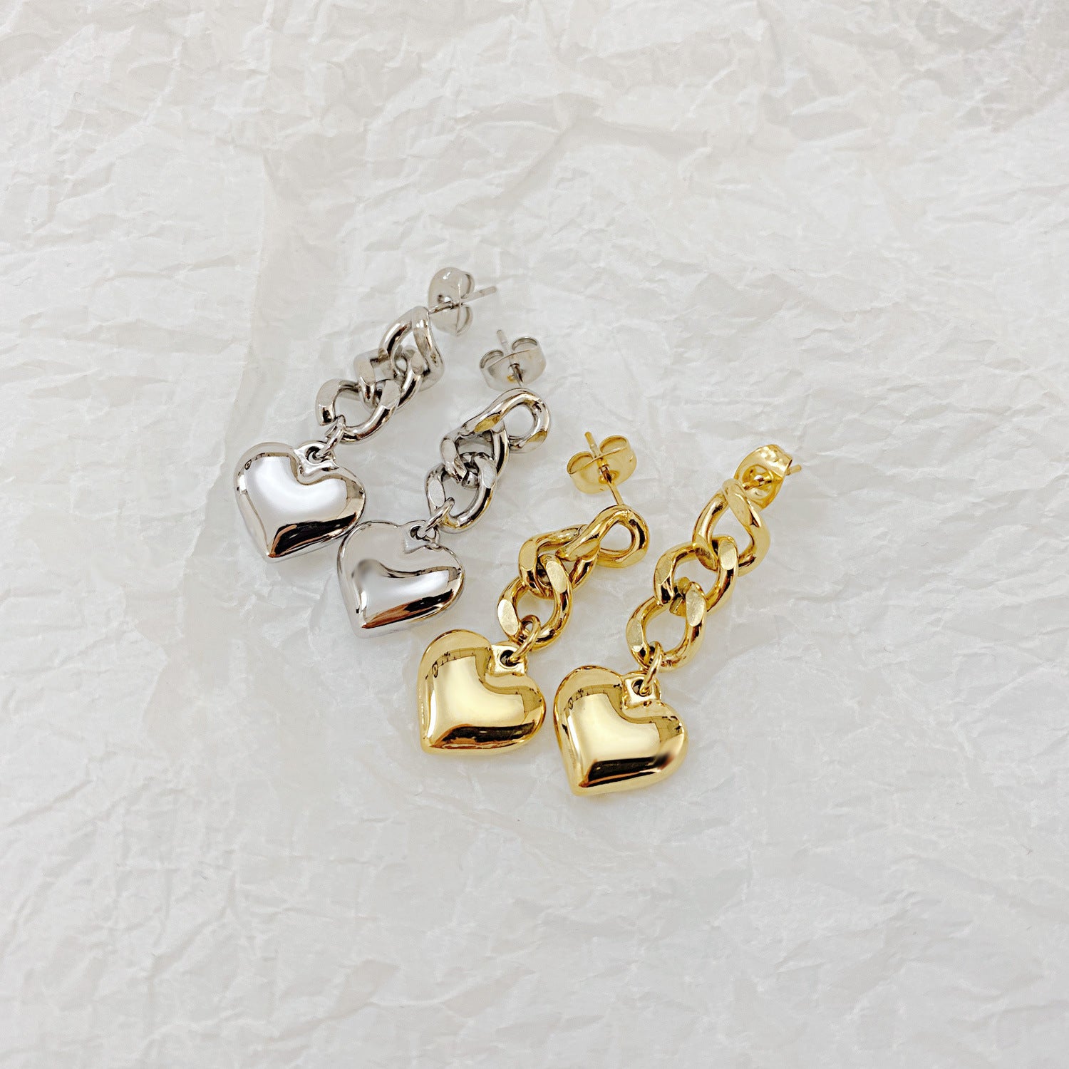 Heart Chain Earrings