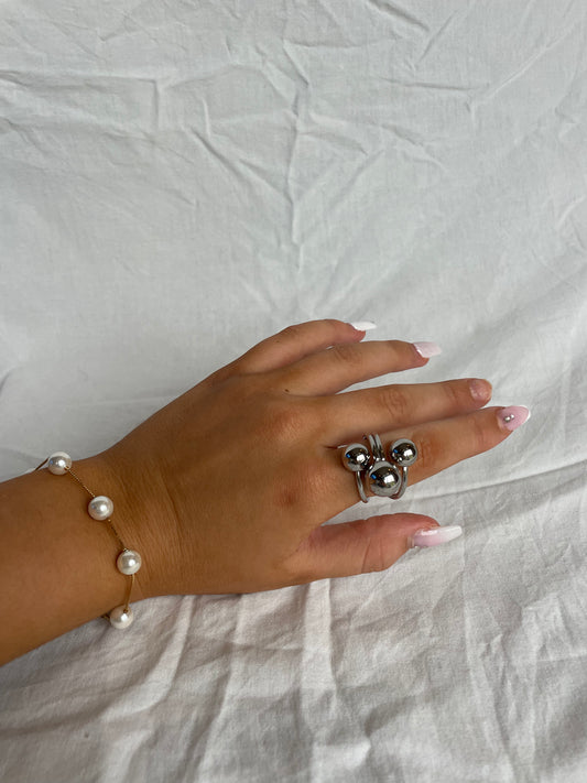 Ball ring silver