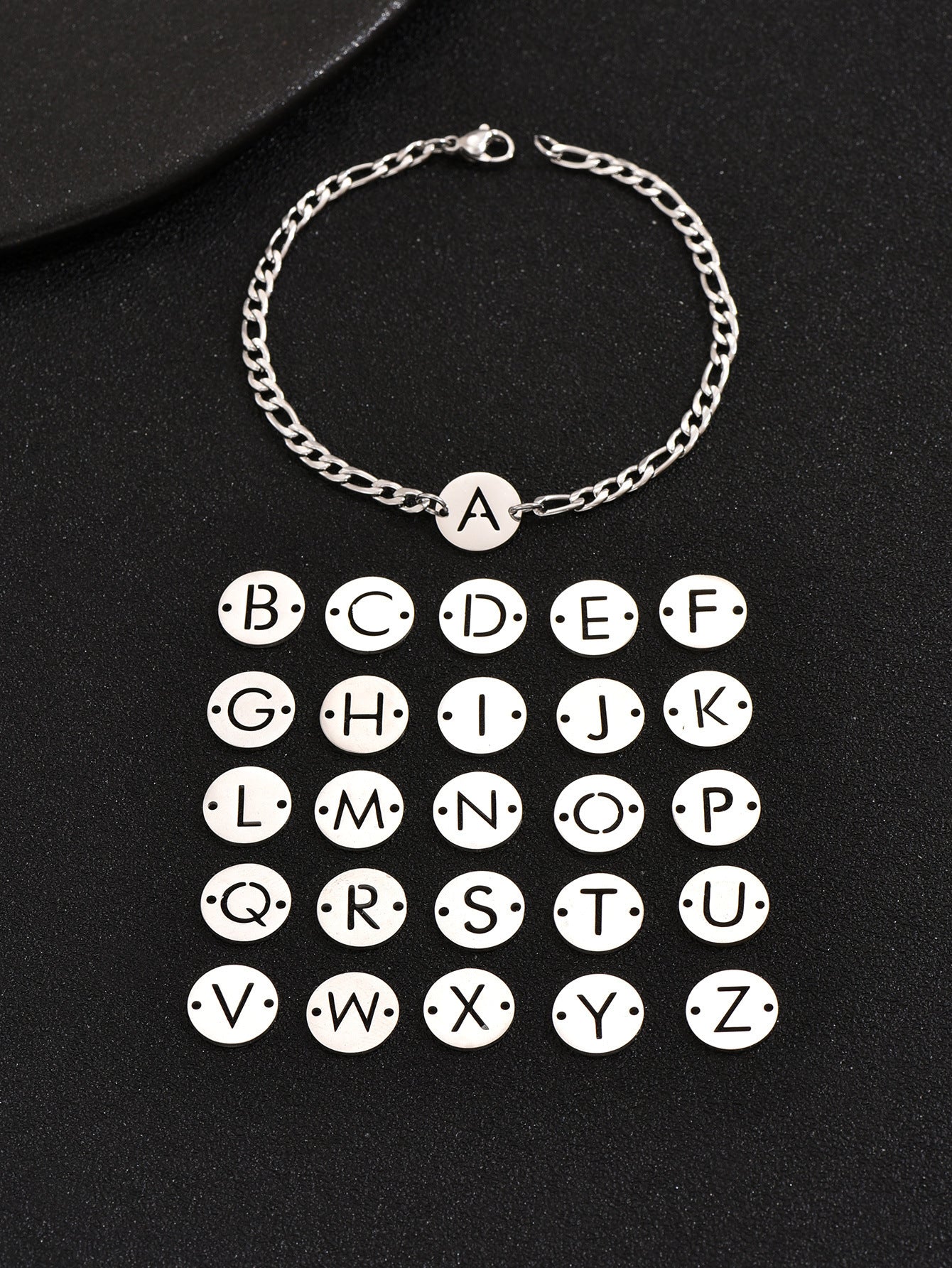 Round Letter Bracelet