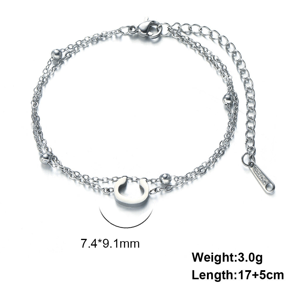 Letter Double Chain Bracelet