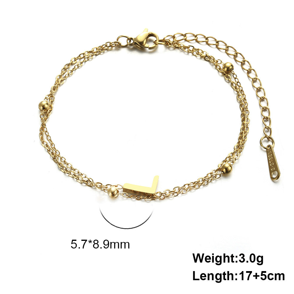 Letter Double Chain Bracelet