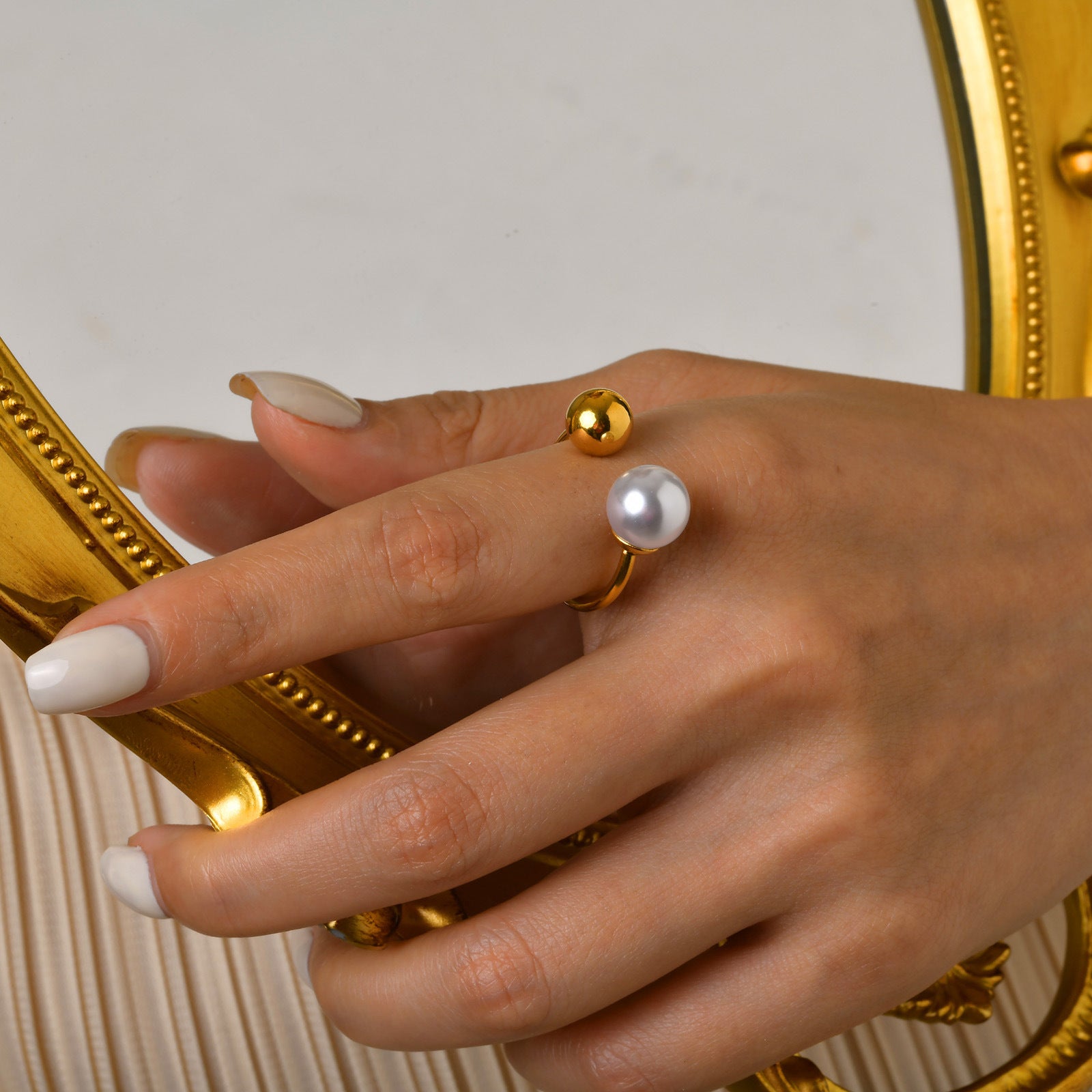 Gold Pearl Ring