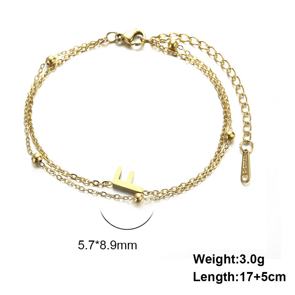 Letter Double Chain Bracelet