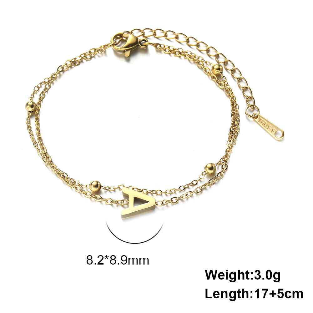 Letter Double Chain Bracelet