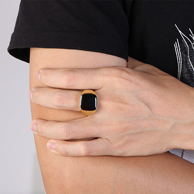 Black Stone Ring