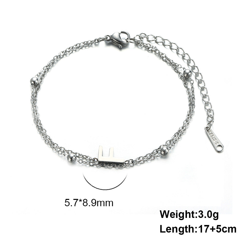 Letter Double Chain Bracelet