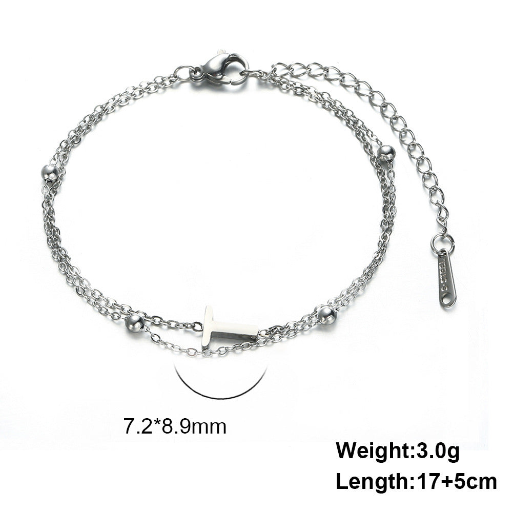 Letter Double Chain Bracelet