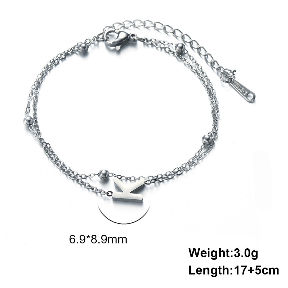 Letter Double Chain Bracelet