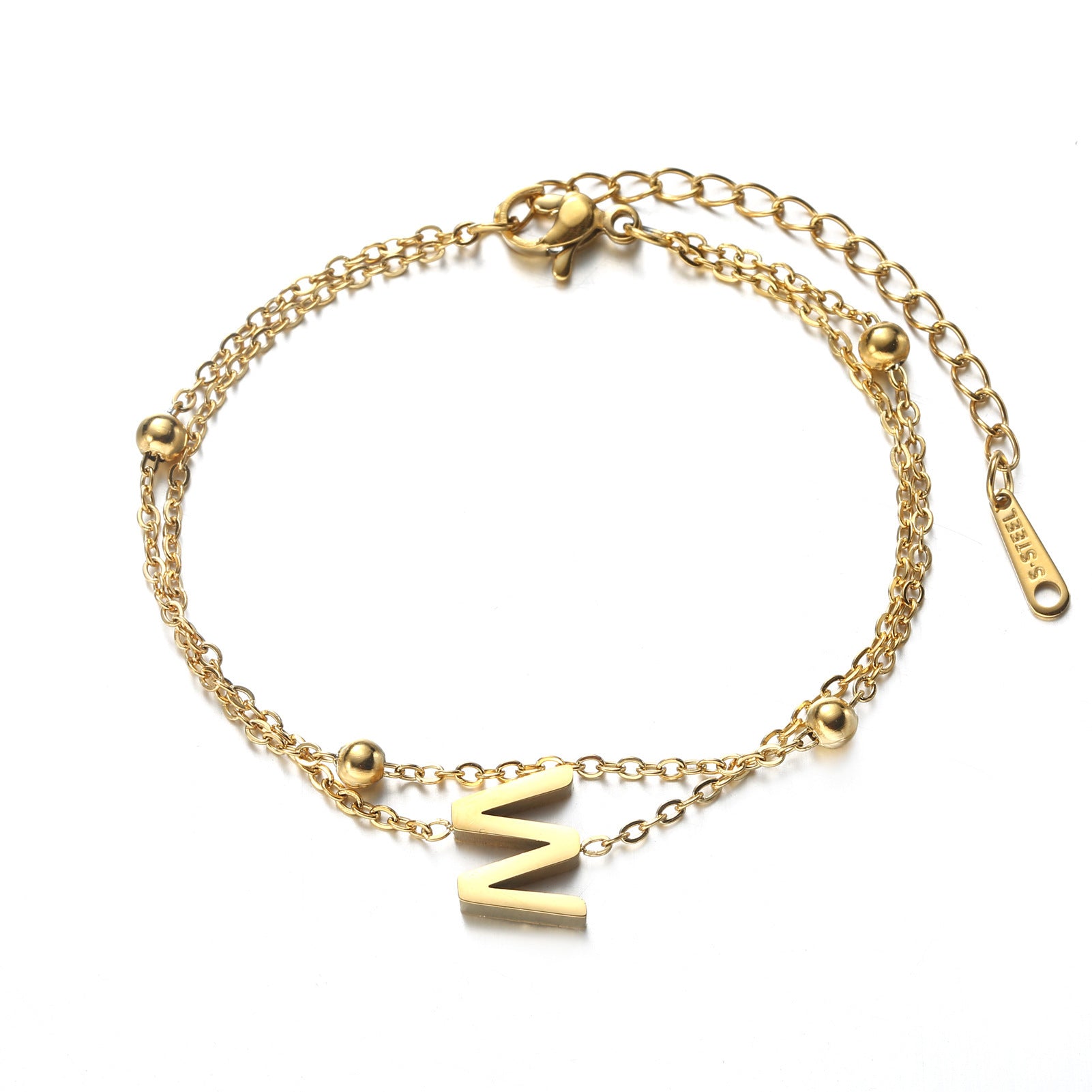 Letter Double Chain Bracelet