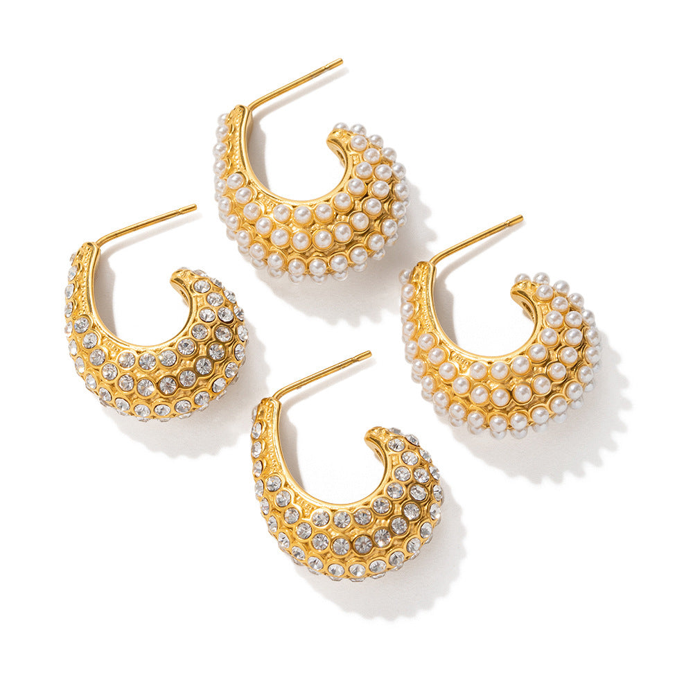 Pearl hoop earrings