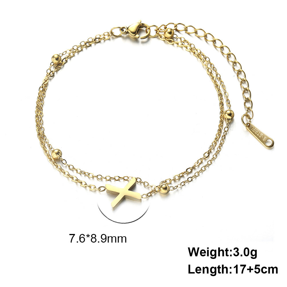 Letter Double Chain Bracelet